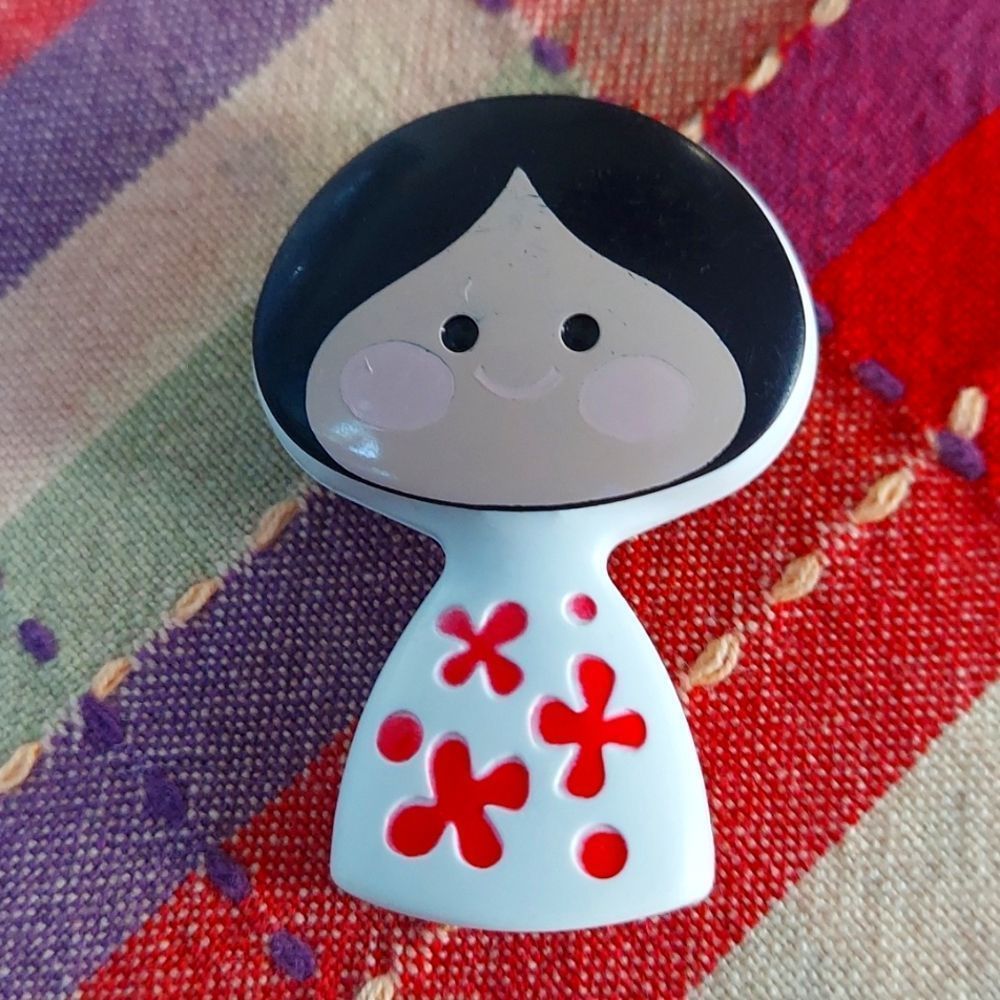 Avon Vintage Perfume Brooch International Girl 1970s Brooch Avon Collectibles